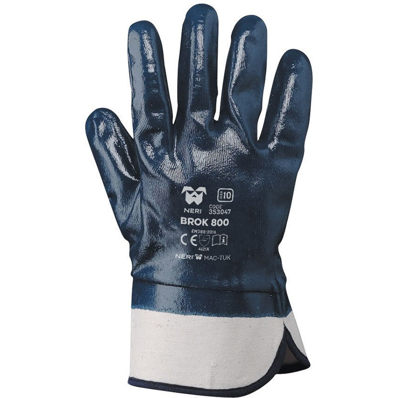 Guanti BROK 800 in tessuto jersey di cotone impregnato in NBR Taglia 10 - Neri