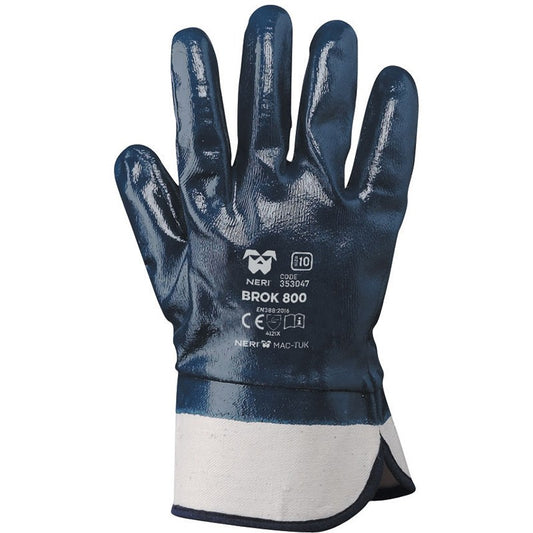 Guanti BROK 800 in tessuto jersey di cotone impregnato in NBR Taglia 10 - Neri