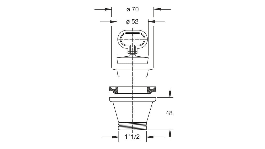 Piletta in Polipropilene e Inox Per Lavello Cucina 1"1/2