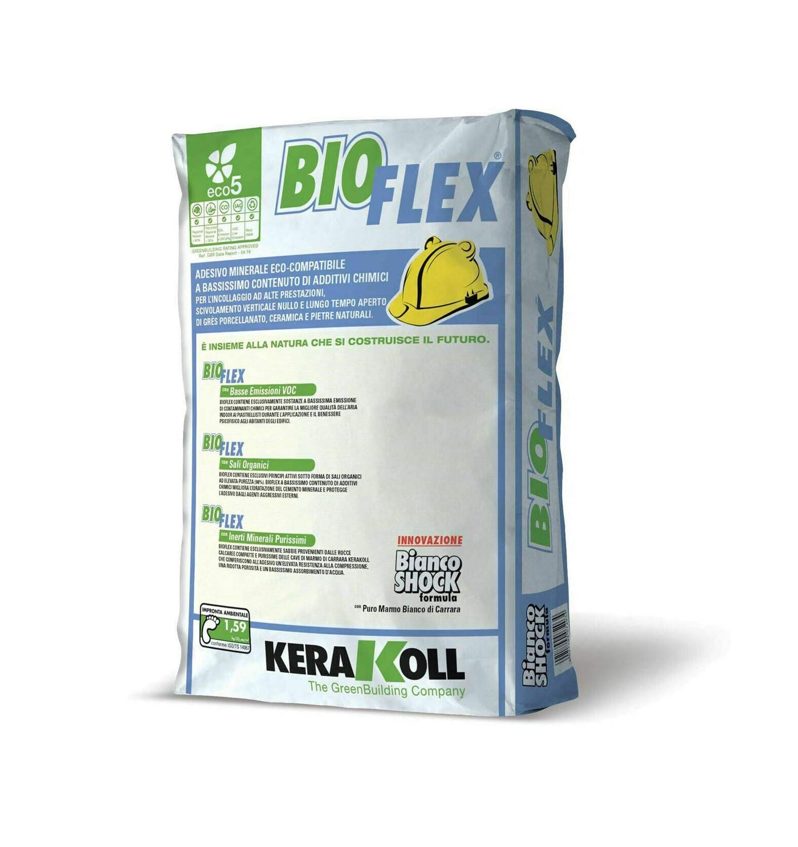 Kerakoll Bioflex Bianco 25 Kg - Adesivo minerale per l’incollaggio ad alte prestazioni
