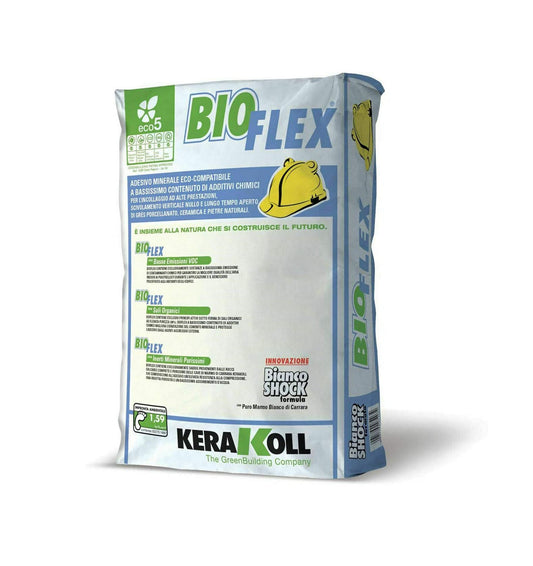 Kerakoll Bioflex Bianco 25 Kg - Adesivo minerale per l’incollaggio ad alte prestazioni