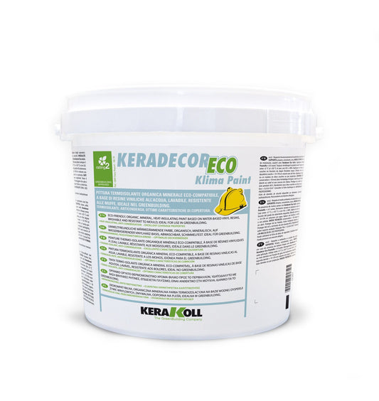 Kerakoll Keradecor Eco Klima Paint 4 Lt - Pittura termoisolante organica minerale, a base di resine viniliche all’acqua