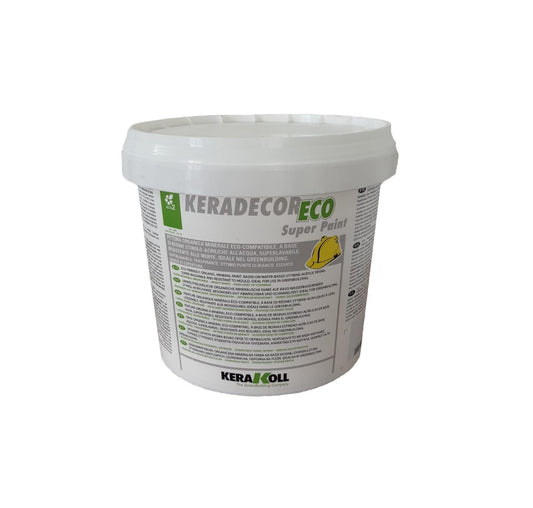 Kerakoll Keradecor Eco Super Paint Bianco 4 Lt - Pittura organica minerale, a base di resine stirolo‑acriliche all’acqua