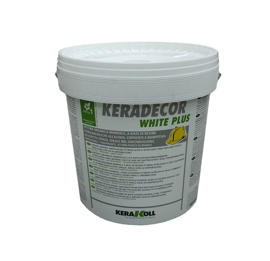 Kerakoll Keradecor Eco White Plus Bianco 14 Lt - Pittura organica minerale, a base di resine stirolo‑acriliche all’acqua