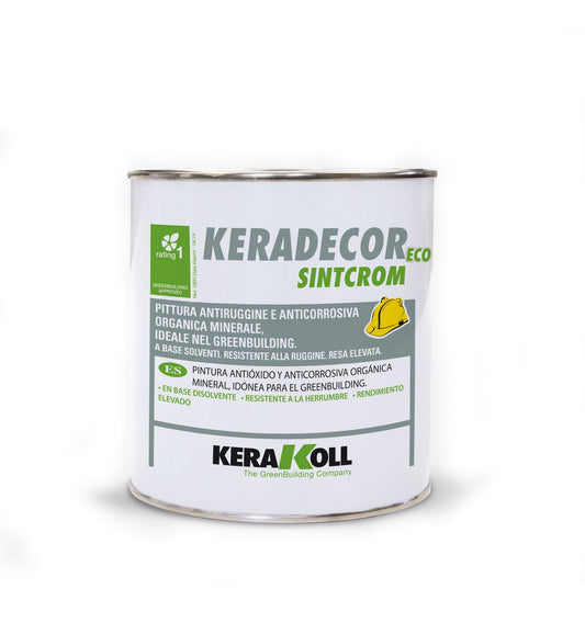Kerakoll Keradecor Sintcrom Grigio 2,5 Lt - Pittura antiruggine e anticorrosiva organica minerale