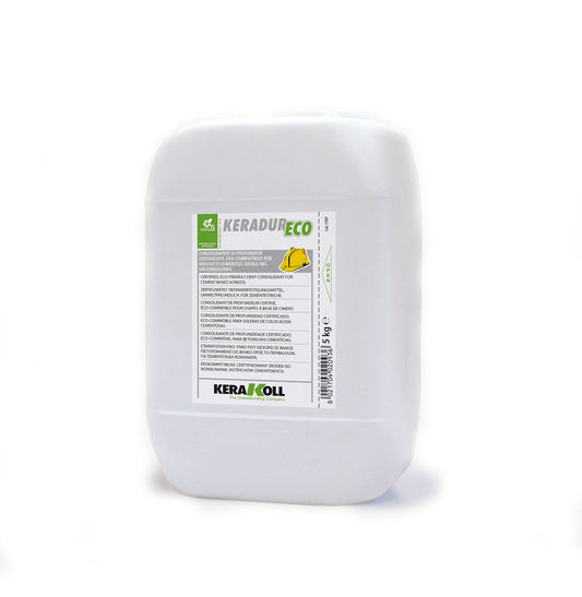 Kerakoll Keradur Eco 5 Kg - Consolidante di profondità certificato all'acqua, eco-compatibile all’acqua per fondi assorbenti