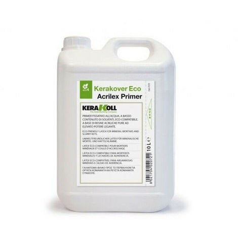 Kerakoll Kerakover Eco Acrilex Primer 10 Lt - Primer fissativo eco-compatibile, a base di microemulsione ad elevato potere legante
