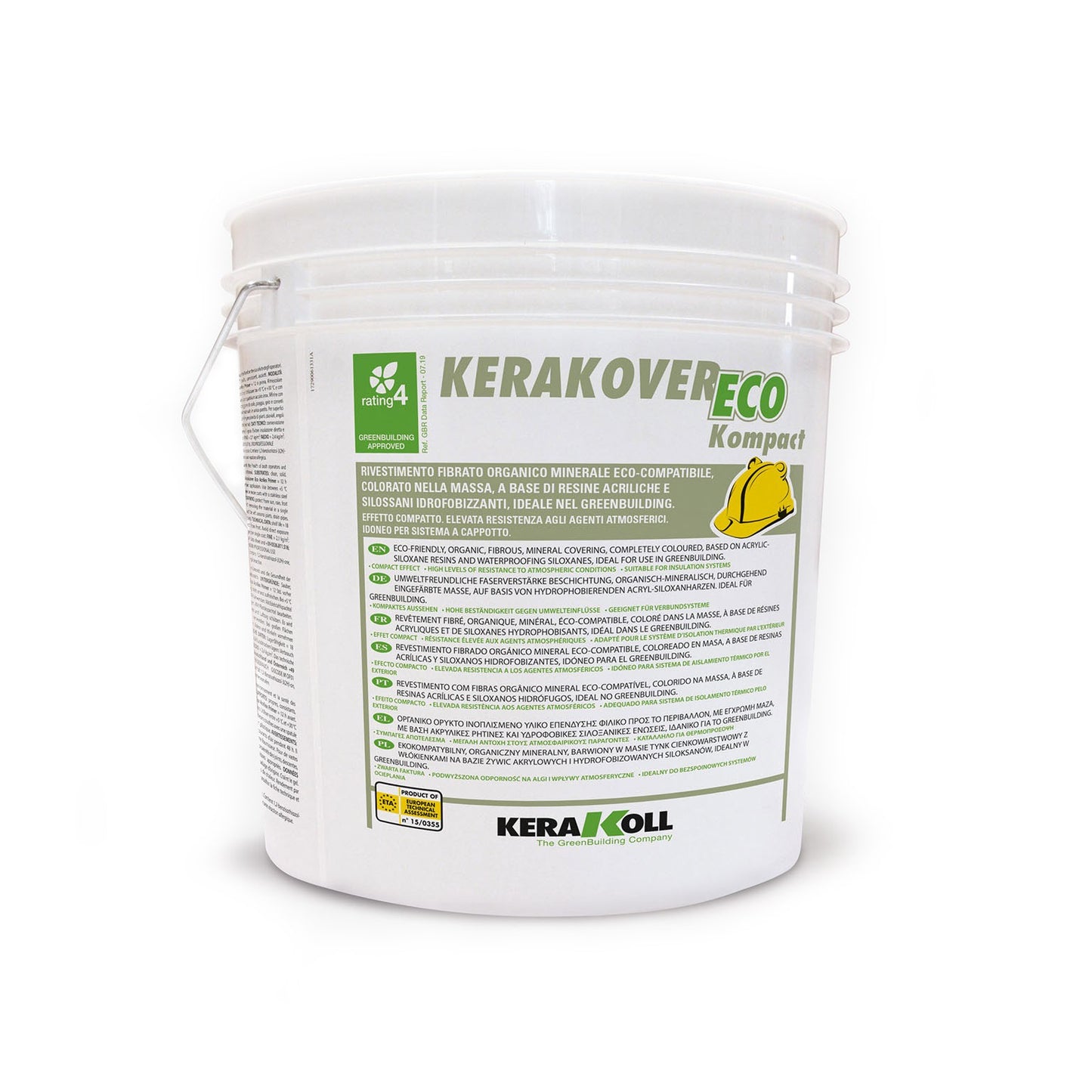 Kerakoll Kerakover Eco Kompact Medio Bianco 25 Kg - Rivestimento fibrato organico minerale eco-compatibile