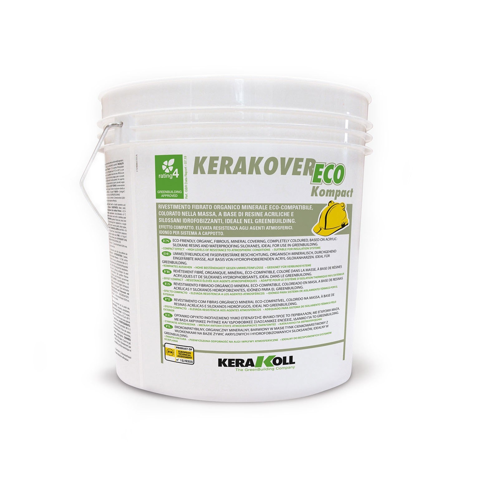 Kerakoll Kerakover Eco Kompact Medio Bianco 25 Kg - Rivestimento fibrato organico minerale eco-compatibile