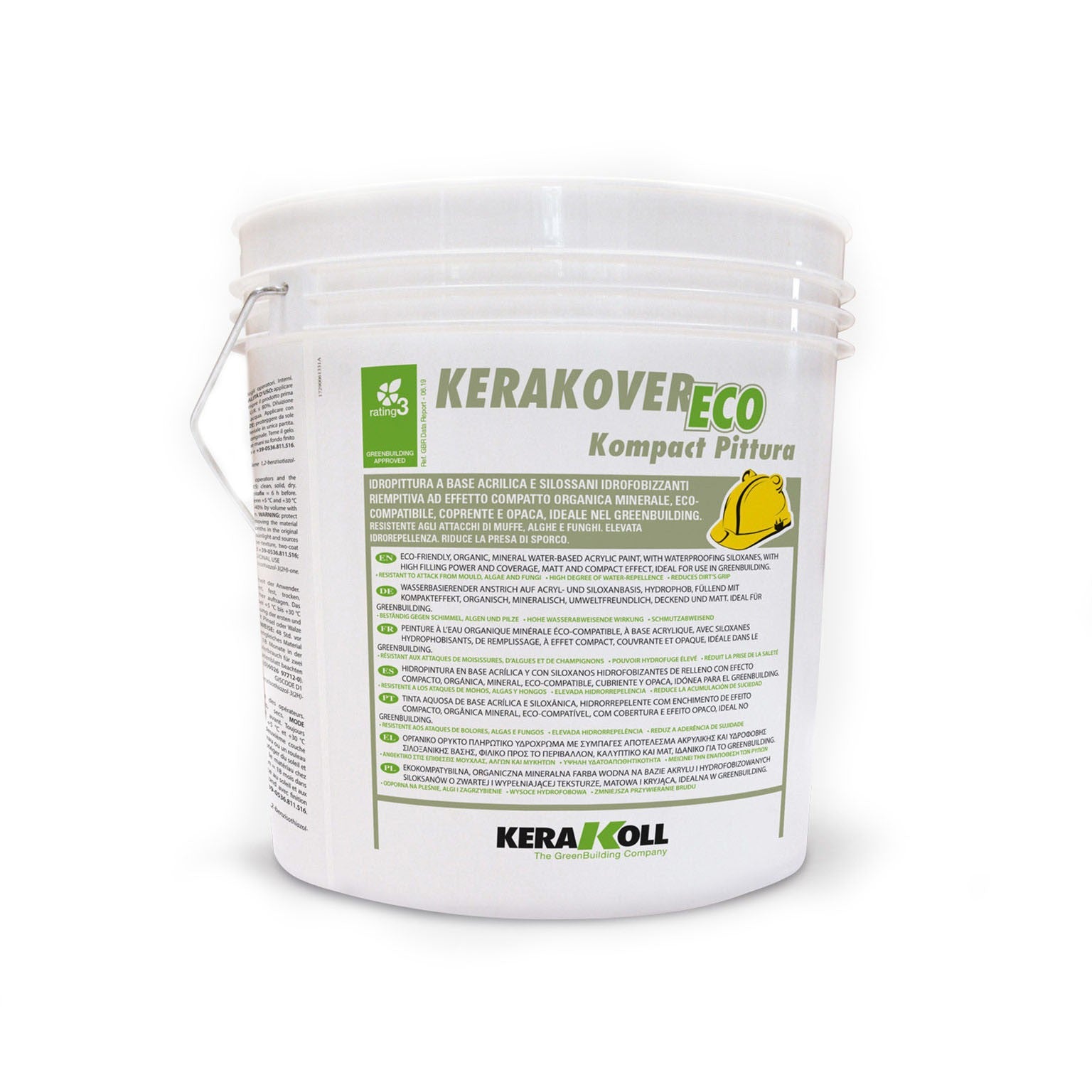 Kerakoll Kerakover Eco Kompact Pittura Bianco 14 Lt - Idropittura a base acrilica e silossani idrofobizzanti
