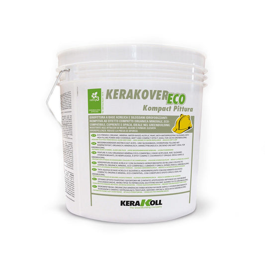 Kerakoll Kerakover Eco Kompact Pittura Bianco 14 Lt - Idropittura a base acrilica e silossani idrofobizzanti