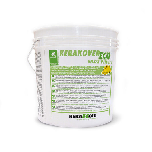 Kerakoll Kerakover Eco Silox Pittura Bianco 14 Lt - Pittura organica minerale eco-compatibile, a base di resine silossaniche all’acqua