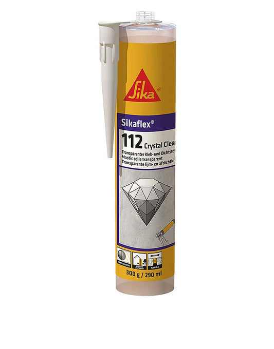 Sikaflex®-112 Crystal Clear Trasparente 290 ml Sika - Sigillante ed adesivo trasparente