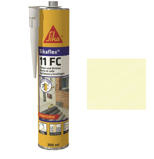 Sikaflex®-11 FC Purform® Bianco 300 ml Sika - Adesivo elastico multiuso e sigillante per giunti