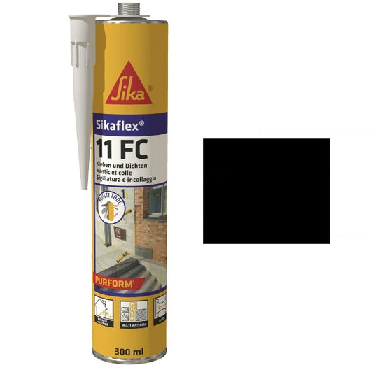 Sikaflex®-11 FC Purform® Nero 300 ml Sika - Adesivo elastico multiuso e sigillante per giunti