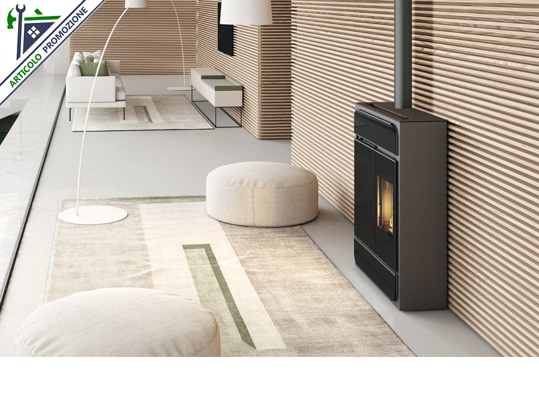 Stufa a Pellet Bild Up Vetro Nero 9.1 kW Edilkamin